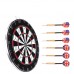 FixtureDisplays® 18 inches Dart Board, Double-sided Flocking Dartboard with 6 Brass Darts 16851